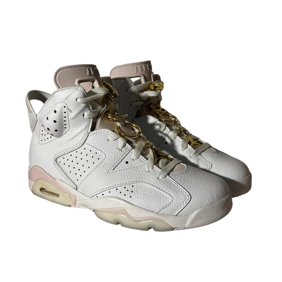 Nike Air Jordan Retro Gold Hoops Women's Sz White Metallic